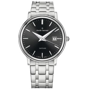 Claude Bernard Classic Ladies Silbrig / Schwarz