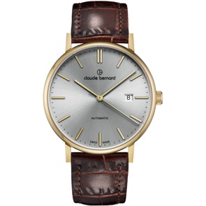 Claude Bernard Classic Slim Line Automatic Doré / Marron