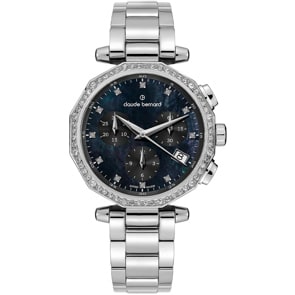 Claude Bernard Dress Code Chronograph Perlmutt schwarz