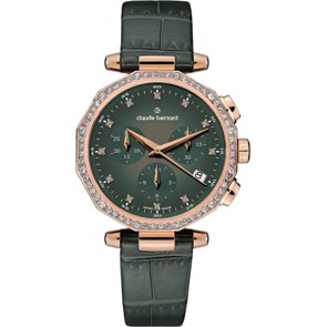 Claude Bernard Dress Code Chronograph Rosé / Grün