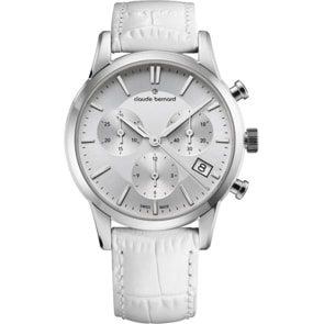 Claude Bernard Jolie Classique Chronograph Weiss / Silbrig