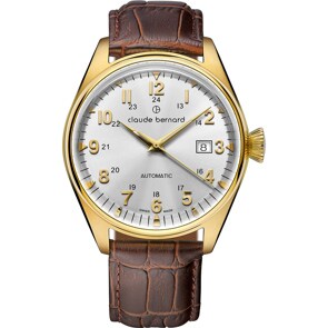 Claude Bernard Proud Heritage Automatic Date Doré / Marron