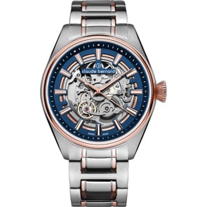 Claude Bernard Proud Heritage Automatic Skeleton Bicolor / Blau