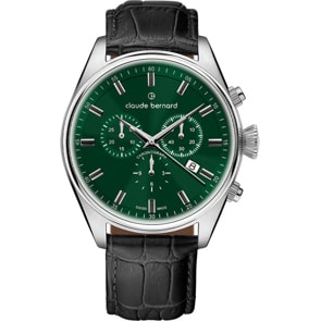 Claude Bernard Proud Heritage Chronograph Schwarz / Grün