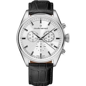 Claude Bernard Proud Heritage Chronograph Schwarz / Silbrig