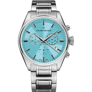 Claude Bernard Proud Heritage Chronograph Türkis / Silbrig