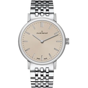 Claude Bernard Slim Line 32 Silbrig / Beige