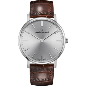 Claude Bernard Slim Line 41 Silbrig / Braun
