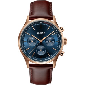 Cluse Anthéor Multifunction Leather Blue / Rose Gold Colour