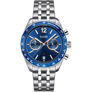 Cluse Aravis Dual Timer Steel Blau / Silbrig