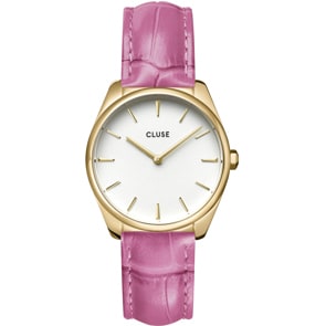 Cluse Féroce Petite Leather Croco Pink