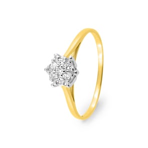 Cluster Ring 750/18 K Gelbgold mit Zirkonia