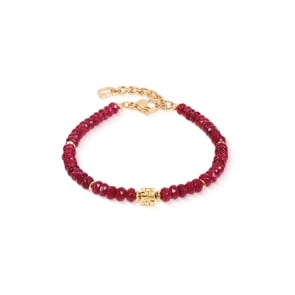 Coeur de Lion Bracelet Hammered Cube Ruby Or