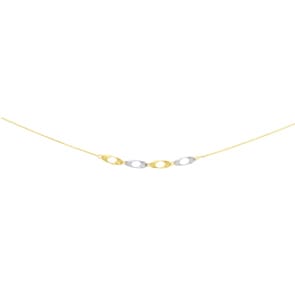 Collier 375/9 K Gelbgold bicolor Fantasie