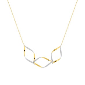 Collier 375/9 K Gelbgold bicolor Fantasie