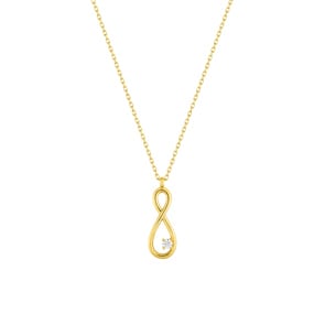 Collier 375/9 K Gelbgold Infinity mit Zirkonia