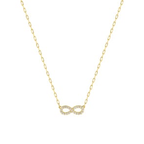 Collier 375/9 K Gelbgold Infinity mit Zirkonia