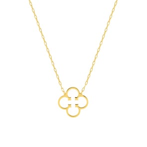 Collier 375/9 K Gelbgold Kleeblatt