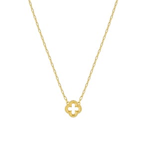 Collier 375/9 K Gelbgold Kleeblatt