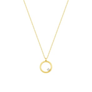Collier 375/9 K Gelbgold Kreis mit Zirkonia