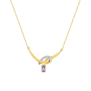 Collier 375/9 K Gelbgold mit Amethyst