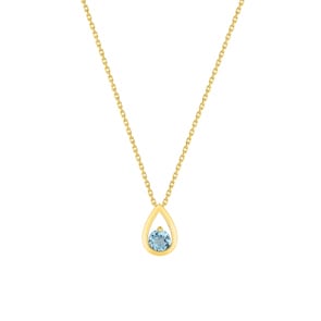 Collier 375/9 K Gelbgold mit Blautopas