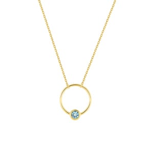 Collier 375/9 K Gelbgold mit Blautopas