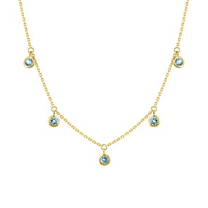 Collier or jaune 375/9 ct avec topazes bleues
