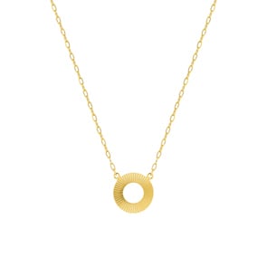Collier 375/9 K Gelbgold mit geriffeltem Kreis
