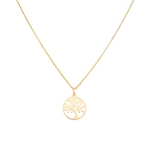 Collier 375/9 K Gelbgold mit Lebensbaum Anhänger