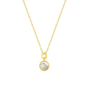 Collier 375/9 K Gelbgold mit Perlmutt