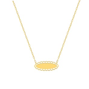 Collier 375/9 K Gelbgold mit Plakette