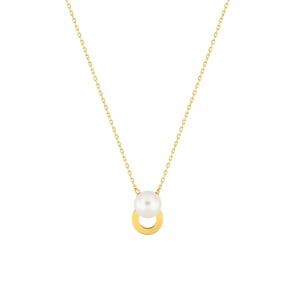 Collier 375/9 K Gelbgold mit Süsswasserzuchtperle 6.0mm