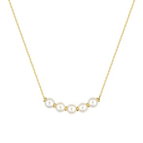 Collier 375/9 K Gelbgold mit Süsswasserzuchtperlen