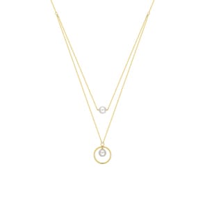 Collier 375/9 K Gelbgold mit Süsswasserzuchtperlen