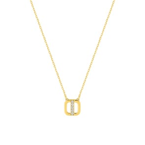 Collier 375/9 K Gelbgold mit Zirkonia