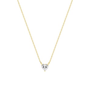 Collier 375/9 K Gelbgold mit Zirkonia Herz