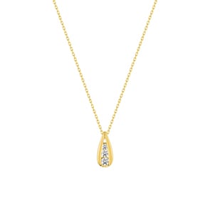 Collier 375/9 K Gelbgold mit Zirkonia Trilogie