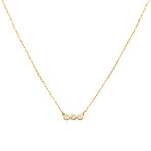 Collier 375/9 K Gelbgold mit Zirkonia Trilogie