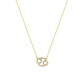 Collier 375/9 K Gelbgold Sternzeichen Krebs mit Zirkonia