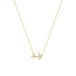 Collier 375/9 K Gelbgold Sternzeichen Schütze mit Zirkonia