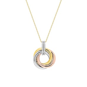 Collier 375/9 K Tricolor mit Zirkonia