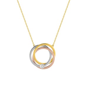 Collier 375/9 K Tricolor mit Zirkonia