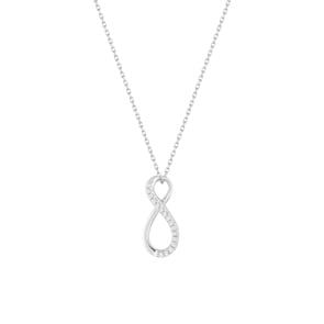 Collier 375/9 K Weissgold Infinity mit Zirkonia