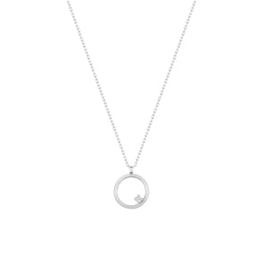 Collier 375/9 K Weissgold Kreis mit Zirkonia