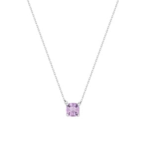 Collier 375/9 K Weissgold mit Amethyst Kissen