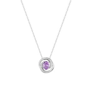 Collier 375/9 K Weissgold mit Amethyst & Zirkonia