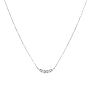 Collier 375/9 K Weissgold mit Lab Grown Diamanten 0.17 ct