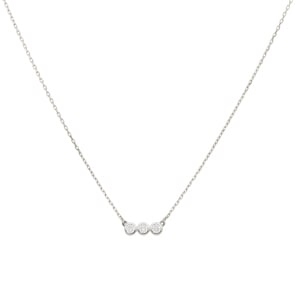 Collier 375/9 K Weissgold mit Zirkonia Trilogie
