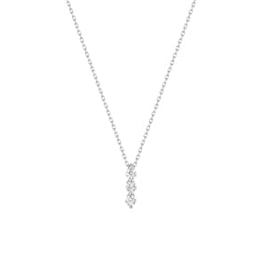 Collier 375/9 K Weissgold mit Zirkonia Trilogie